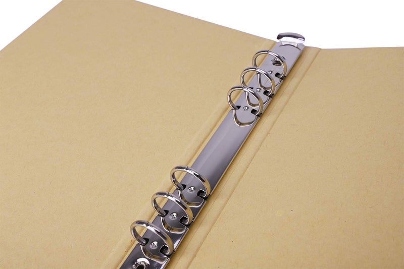 RUIXIB Blank A5 Kraft Paper Hardcover 6-Holes Round Ring Binder Protector for Notebook Diary Journal,School Office Stationery Supplies Loose Leaf Binder Folder File Cover Organizer Planner - Image 5